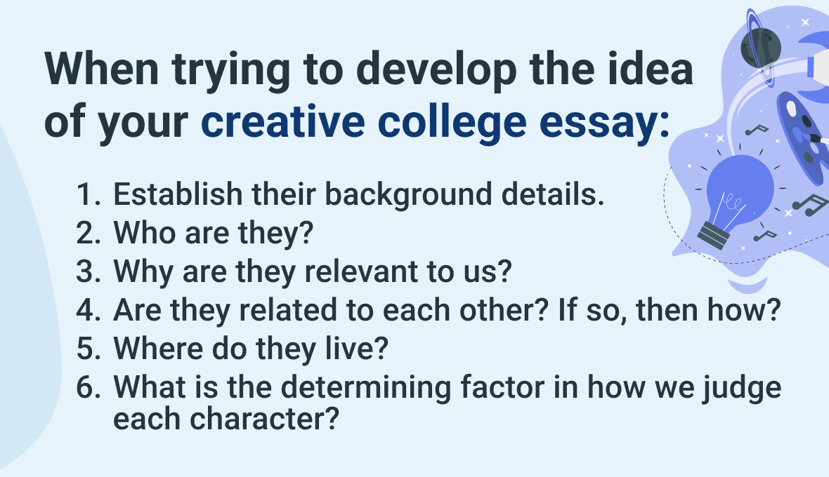 What are some creative approaches to college essay writing?