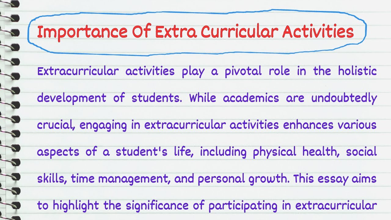 why are extracurricular activities important